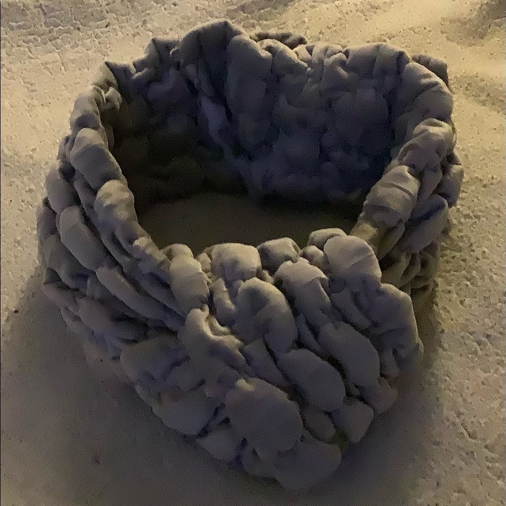 Gray Knotted Scarf With or Without Hat